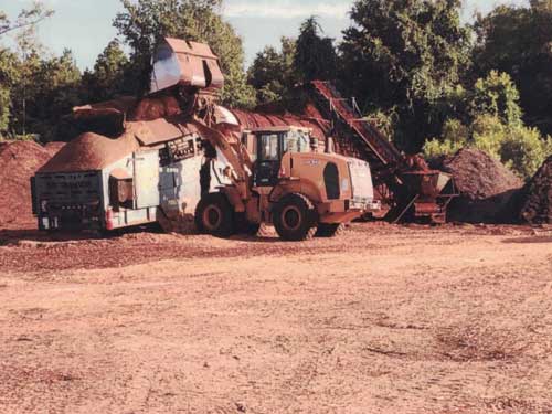 Making mulch at Elixson's